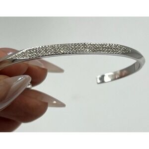 Kate Spade Raise The Bar Pavé Cuff Bracelet Silver Tone CZ NWT